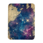 ヴィンテージ紫色の天空の世界地図(6) マグネット (縦)