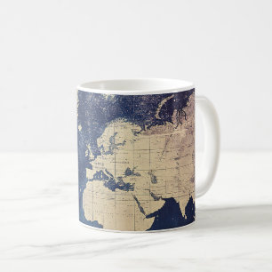 ヴィンテージ紫色の天空の世界地図(7) コーヒーマグカップ