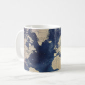 ヴィンテージ紫色の天空の世界地図(7) コーヒーマグカップ (正面左)