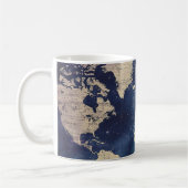 ヴィンテージ紫色の天空の世界地図(7) コーヒーマグカップ (左)