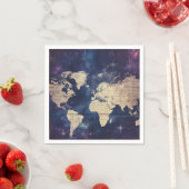 ヴィンテージ紫色の天空の世界地図(7) スタンダードカクテルナプキン (インサイチュ)