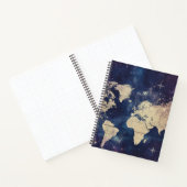 ヴィンテージ紫色の天空の世界地図(7) ノートブック (内部)