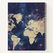 ヴィンテージ紫色の天空の世界地図(7) ノートブック (裏面)