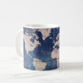 ヴィンテージ紫色の天空の世界地図(8) コーヒーマグカップ (正面左)