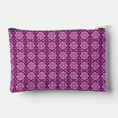 ヴィンテージ紫色の幾何学模様 アクセサリーポーチ (裏面)