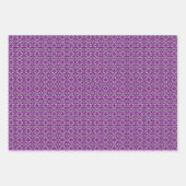 ヴィンテージ紫色の幾何学模様 ラッピングペーパーシート (正面)