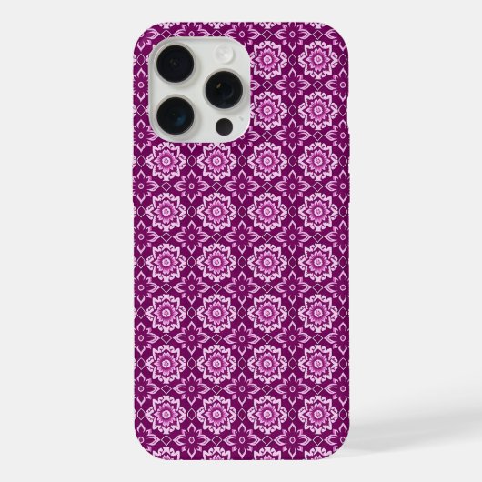 ヴィンテージ紫色の幾何学模様 iPhoneケース (裏面)