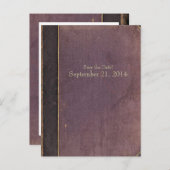 ヴィンテージ紫色の本の日付を保存 案内ポストカード (正面/裏面)