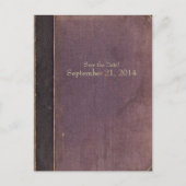 ヴィンテージ紫色の本の日付を保存 案内ポストカード (正面)