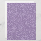 ヴィンテージ紫色の植物スクラップブック紙 (正面/裏面)