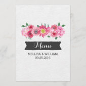 ヴィンテージ紫色の水彩花結婚のメニュー メニュー (裏面)