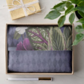 ヴィンテージ紫色の熱帯フローラ 薄葉紙 (ギフト)