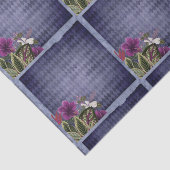 ヴィンテージ紫色の熱帯フローラ 薄葉紙 (詳細)