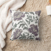 ヴィンテージ紫色の牡丹パターン植物学 クッション (ブランケット)