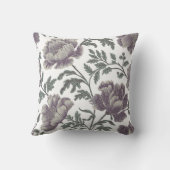 ヴィンテージ紫色の牡丹パターン植物学 クッション (裏面)