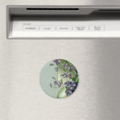 ヴィンテージ紫色の花が咲くイースター卵 マグネット (インサイチュ (食洗機))