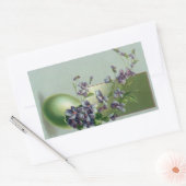 ヴィンテージ紫色の花が咲くイースター卵 長方形シール (封筒)