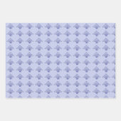 ヴィンテージ紫色の花のフローラ水玉模様パターン ラッピングペーパーシート (正面3)