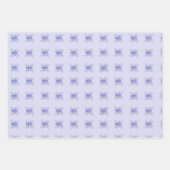 ヴィンテージ紫色の花のフローラ水玉模様パターン ラッピングペーパーシート (正面2)