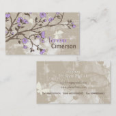 ヴィンテージ紫色の花フローラグランジタウペ 名刺 (正面/裏面)