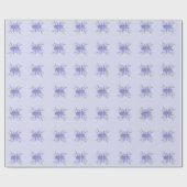 ヴィンテージ紫色の花柄と葉 ラッピングペーパー (フラット)