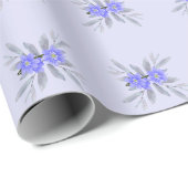 ヴィンテージ紫色の花柄と葉 ラッピングペーパー (ロールコーナー)