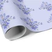 ヴィンテージ紫色の花柄 ラッピングペーパー (ロールコーナー)