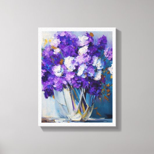 ヴィンテージ紫色の花瓶 キャンバスプリント (正面)