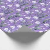 ヴィンテージ紫色の降雪模様 ラッピングペーパー (角)