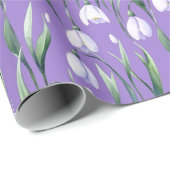 ヴィンテージ紫色の降雪模様 ラッピングペーパー (ロールコーナー)