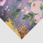 ヴィンテージ紫色の青金ゴールドフローラ水色スクリプト 薄葉紙 (詳細)