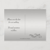 ヴィンテージ紫色の黒と銀の日付を保存#2 案内ポストカード (裏面)