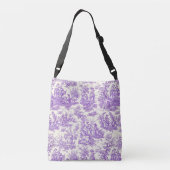 ヴィンテージ紫色のtoile de jouy printed クロスボディバッグ (裏面)