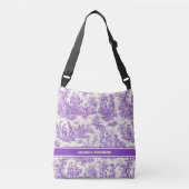 ヴィンテージ紫色のtoile de jouy printed クロスボディバッグ (正面)