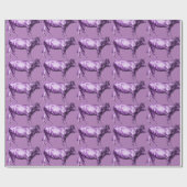 ヴィンテージ紫色牛ギフト用包装紙 ラッピングペーパー (フラット)