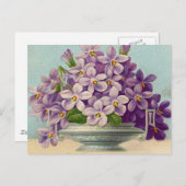ヴィンテージ紫花瓶 ポストカード (正面/裏面)