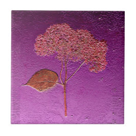 ヴィンテージ紫金ゴールド金属アジサフローラ タイル