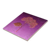 ヴィンテージ紫金ゴールド金属アジサフローラ タイル (側面)