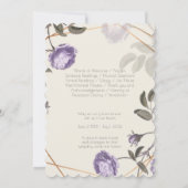 ヴィンテージ紫/緑フローラ写真葬儀プログラム 招待状 (裏面)