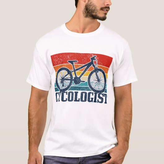 ヴィンテージ細胞学者マウンテンバイクMTBサイクリング おもしろい Tシャツ (正面)