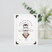 ヴィンテージ紳士の口ひげ感謝のポストカード ポストカード (スタンド正面)