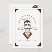 ヴィンテージ紳士の口ひげ感謝のポストカード ポストカード (正面/裏面)