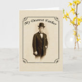 ヴィンテージ紳士の父の日札 カード (黄色い花)