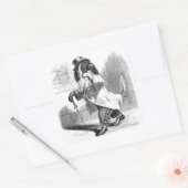 ヴィンテージ紳士の犬のシール スクエアシール (封筒)