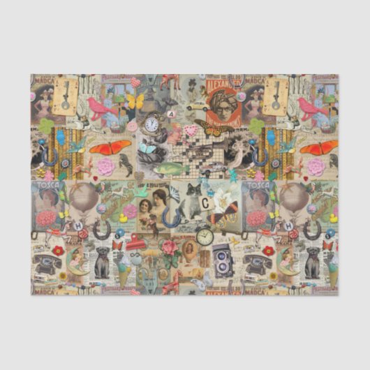 ヴィンテージ組織の分離またはコラージュ紙 薄葉紙 (正面)