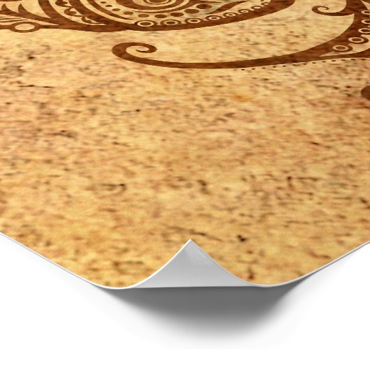 ヴィンテージ経過魚座〔占星術の〕十二宮図 ポスター (角)