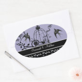 ヴィンテージ結婚のアザラシ 楕円形シール (封筒)