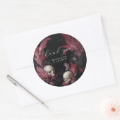 ヴィンテージ結婚のスカル羽ありがとう ラウンドシール (封筒)
