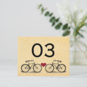 ヴィンテージ結婚のテーブル番号 ポストカード (スタンド正面)