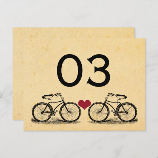 ヴィンテージ結婚のテーブル番号 ポストカード (正面/裏面)